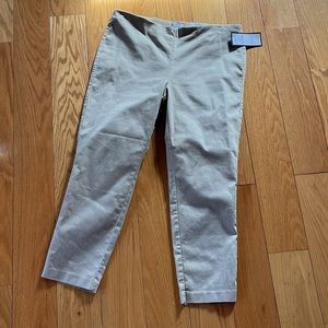 Charter club skinny leg, crop Chelsea waist, smoothing tummy, slimming, khaki